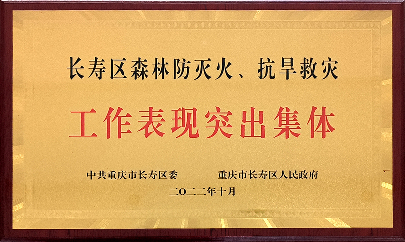 长寿区森林防灭火、抗旱救灾工作表现突出集体