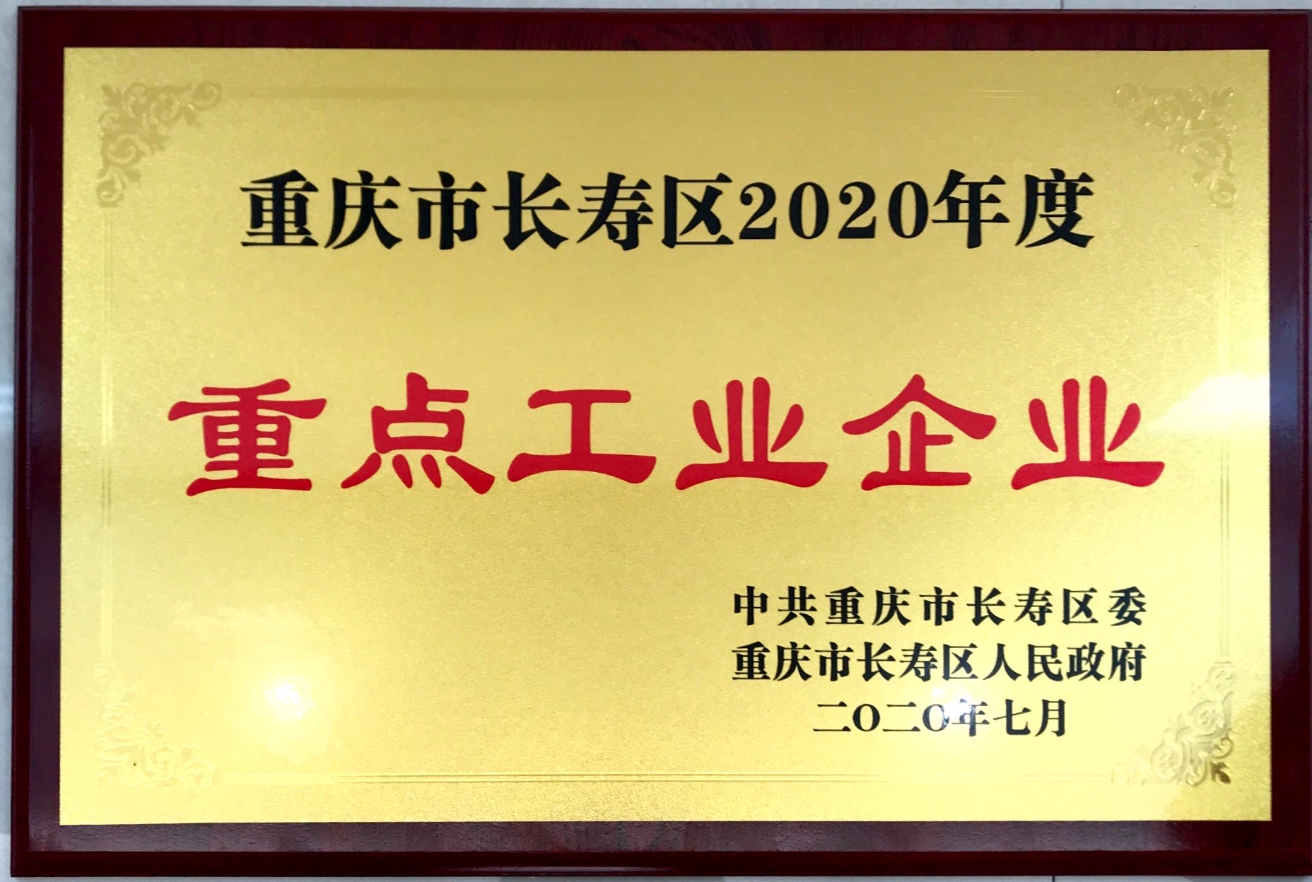 长寿区2020年度重点工业企业